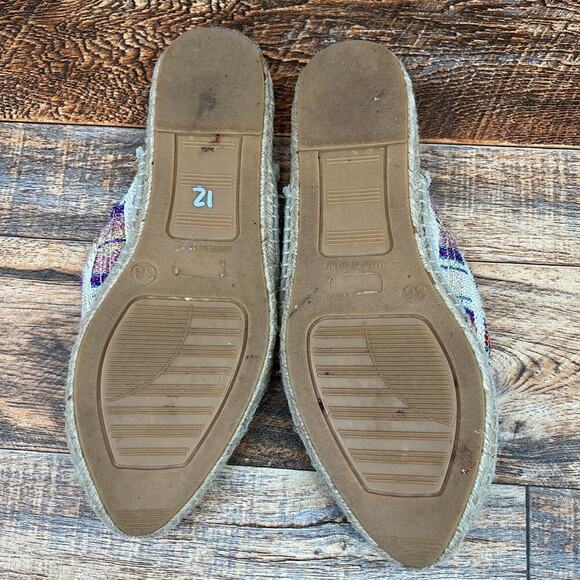 Manebi Woven Espadrille Mule Sandals Women's 38 US 7.5 Multi Color Slide Shoe - Picture 6 of 7